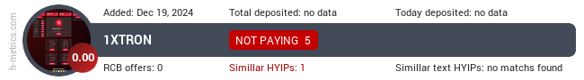 H-metrics.com widget for 1xtron.pro