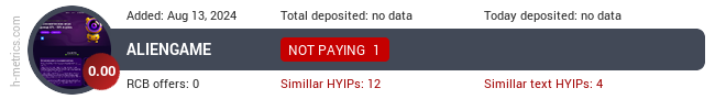 H-metrics.com widget for aliengame.xyz