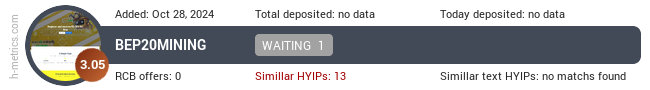 H-metrics.com widget for bep20mining.site