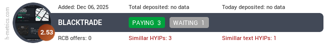 H-metrics.com widget for blacktrade.cc