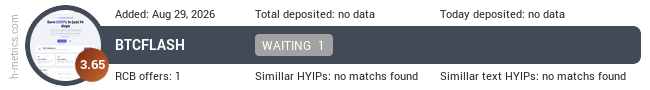H-metrics.com widget for btc-flash.com