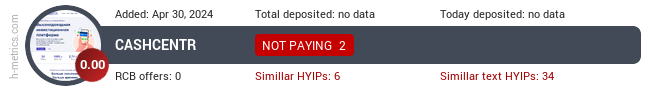 H-metrics.com widget for cashcentr.xyz