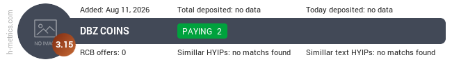 H-metrics.com widget for dbzcoins.xyz