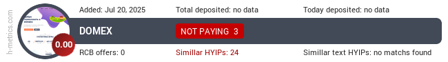 H-metrics.com widget for domex.my