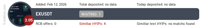 H-metrics.com widget for exusdt.biz