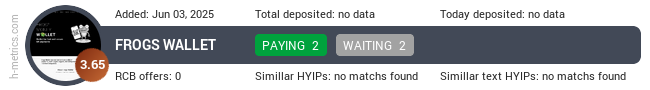 H-metrics.com widget for frog-wallet.biz