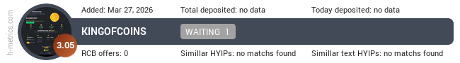 H-metrics.com widget for kingofcoins.site