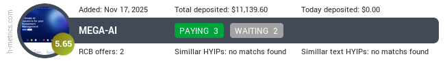 H-metrics.com widget for mega-ai.cc