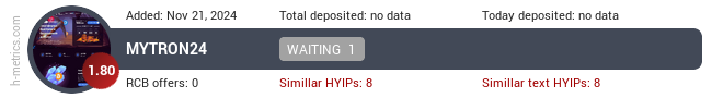 H-metrics.com widget for my-tron24.online