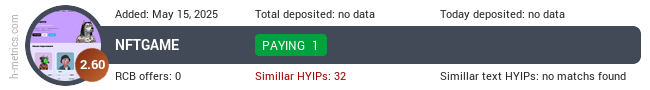 H-metrics.com widget for nft-game.online