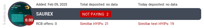 H-metrics.com widget for saurex.top