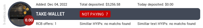 H-metrics.com widget for take-wallet.com
