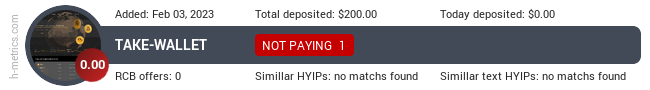 H-metrics.com widget for take-wallet.org