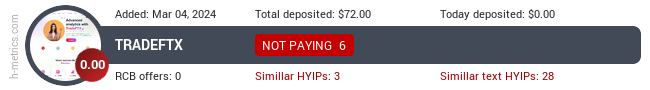 H-metrics.com widget for tradeftx.store