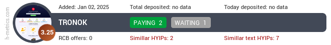 H-metrics.com widget for tronok.cloud