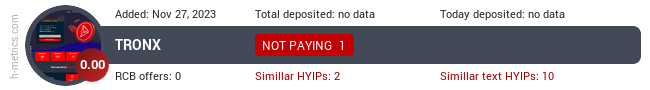 H-metrics.com widget for tronx.fun