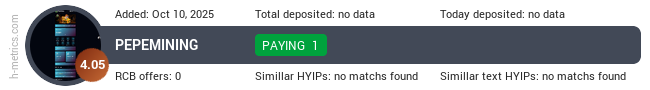 H-metrics.com widget for usdt.pepe-mining.com