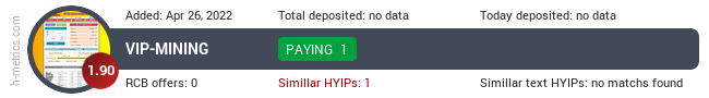 H-metrics.com widget for vip-mining.ru