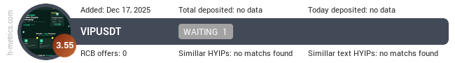 H-metrics.com widget for vipusdt.biz