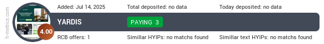 H-metrics.com widget for yardis.pro