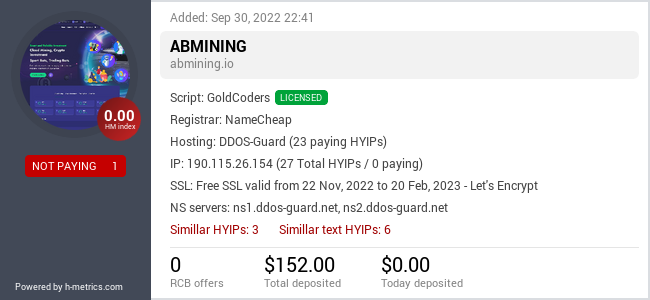 HYIPLogs.com widget for abmining.io