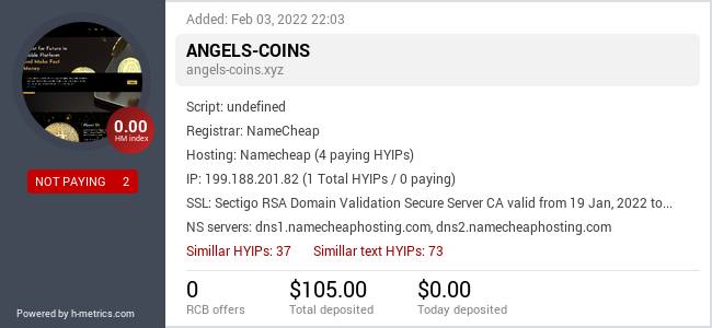 H-metrics.com widget for angels-coins.xyz