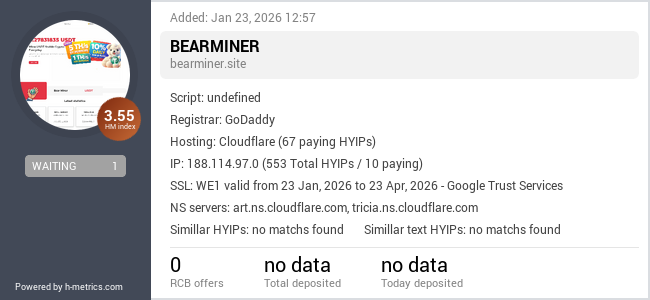 H-metrics.com widget for bearminer.site