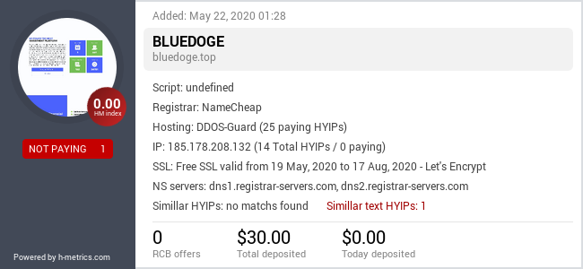 H-metrics.com widget for bluedoge.top