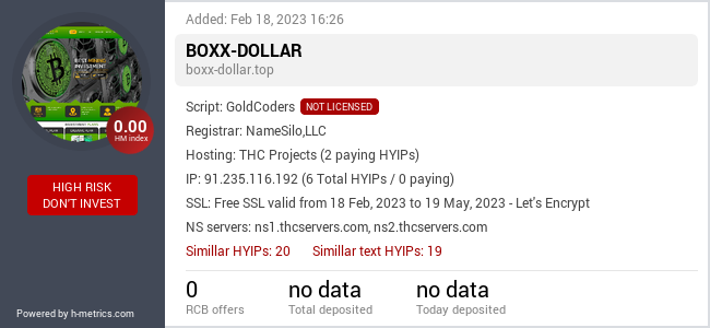 H-metrics.com widget for boxx-dollar.top