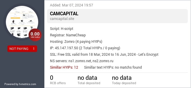 H-metrics.com widget for camcapital.site