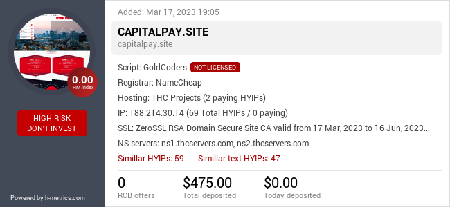 H-metrics.com widget for capitalpay.site