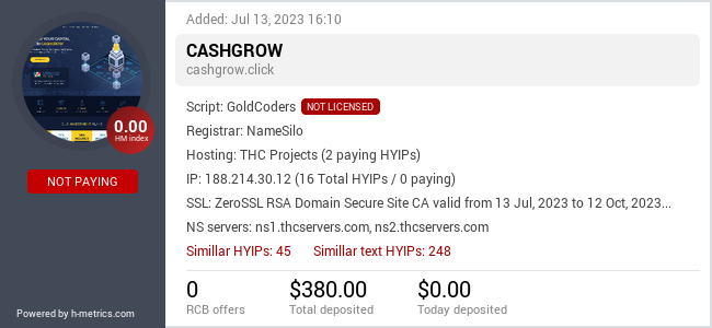 H-metrics.com widget for cashgrow.click