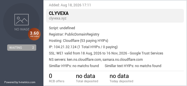 H-metrics.com widget for clyvexa.xyz