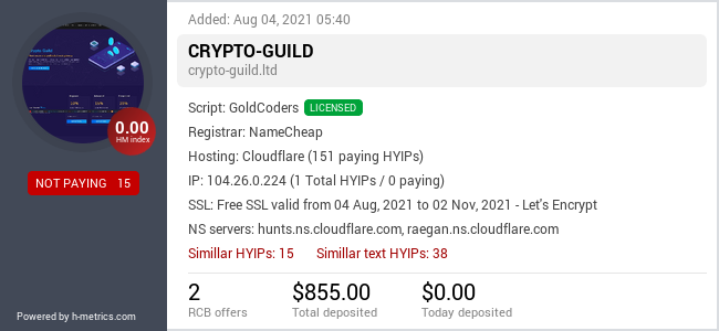H-metrics.com widget for crypto-guild.ltd