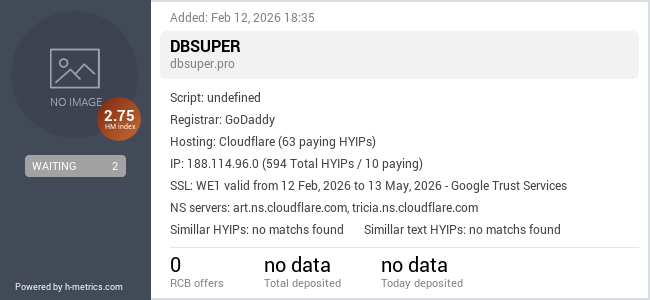 H-metrics.com widget for dbsuper.pro