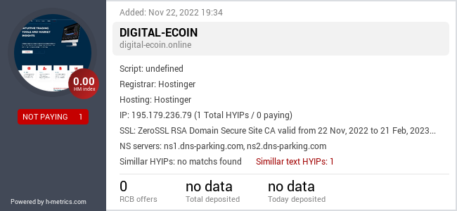 HYIPLogs.com widget for digital-ecoin.online