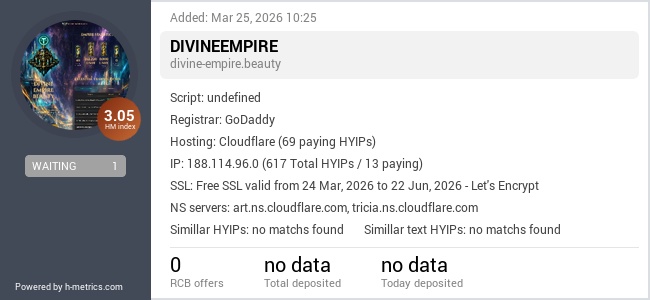 H-metrics.com widget for divine-empire.beauty