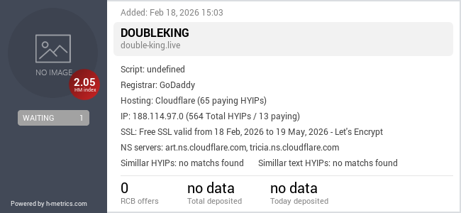 H-metrics.com widget for double-king.live