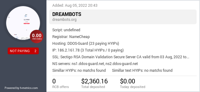 HYIPLogs.com widget for dreambots.org
