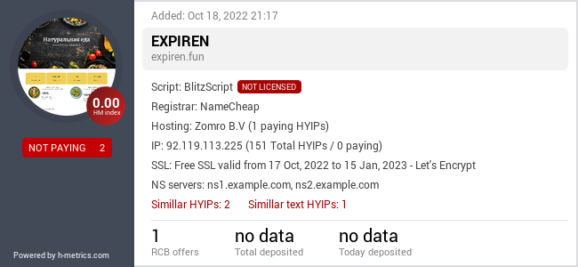 HYIPLogs.com widget for expiren.fun