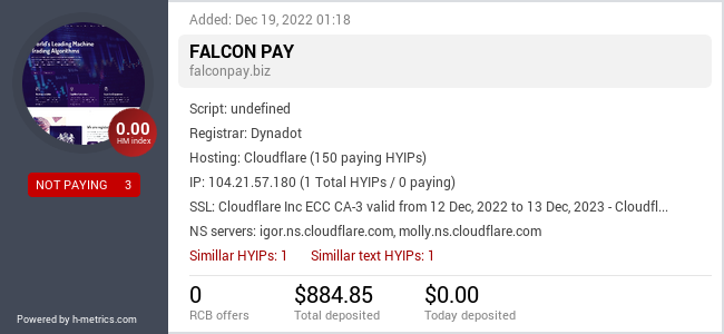 H-metrics.com widget for falconpay.biz