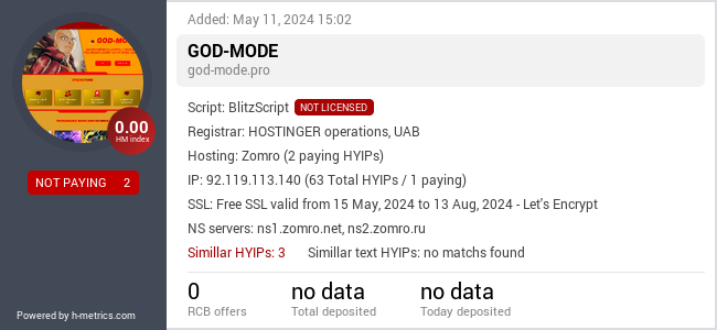 H-metrics.com widget for god-mode.pro