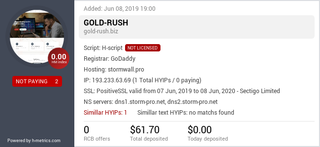 HYIPLogs.com widget for gold-rush.biz