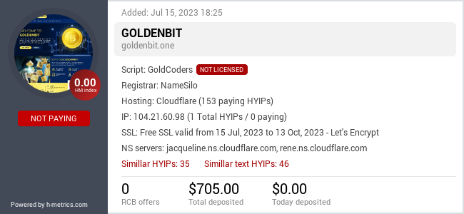 H-metrics.com widget for goldenbit.one