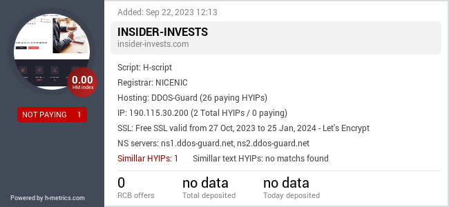 HYIPLogs.com widget for insider-invests.com