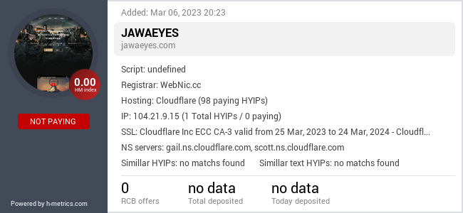 HYIPLogs.com widget for jawaeyes.com