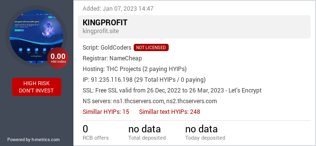 HYIPLogs.com widget for kingprofit.site
