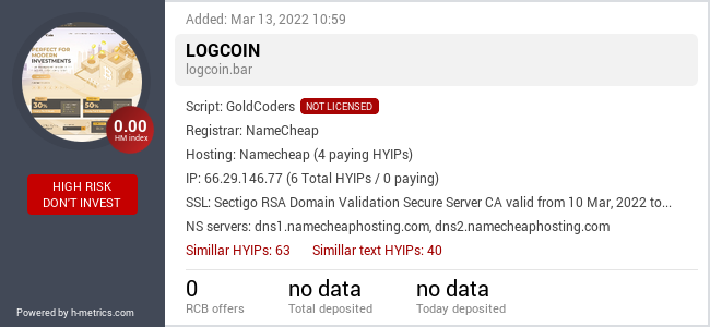 H-metrics.com widget for logcoin.bar