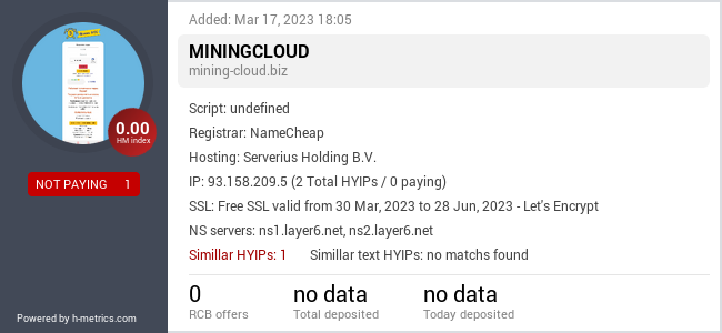HYIPLogs.com widget for mining-cloud.biz