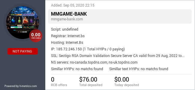H-metrics.com widget for mmgame-bank.com